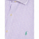 POLO RALPH LAUREN - WOVEN-SPORT SHIRT-SHIRT - 7232C LAVENDER WHITE - 710B16700003/7232C LAVENDER WHITE