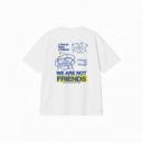 Camisetas Hombre Camiseta WE ARE NOT FRIENDS Embrace Friends Boxy White