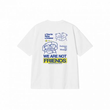 Camisetas Hombre Camiseta WE ARE NOT FRIENDS Embrace Friends Boxy White