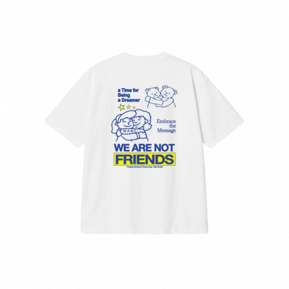 Camisetas Hombre Camiseta WE ARE NOT FRIENDS Embrace Friends Boxy White