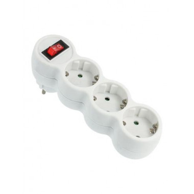AIGOSTAR Regleta 3 Tomas Schuko con Interruptor 16A 250V