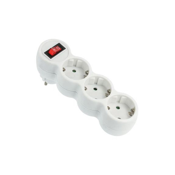 AIGOSTAR Regleta 3 Tomas Schuko con Interruptor 16A 250V