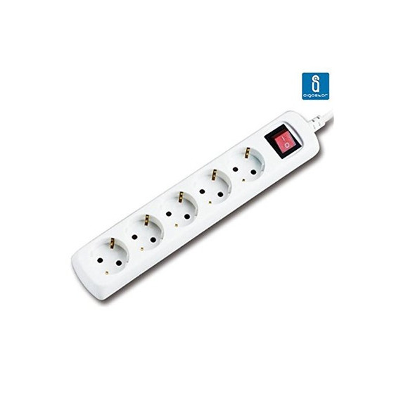 AIGOSTAR Regleta 5 Tomas Schuko con Interruptor 16A 250V