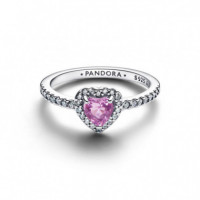 PANDORA Anillo Corazón Elevado Lila 198421C12