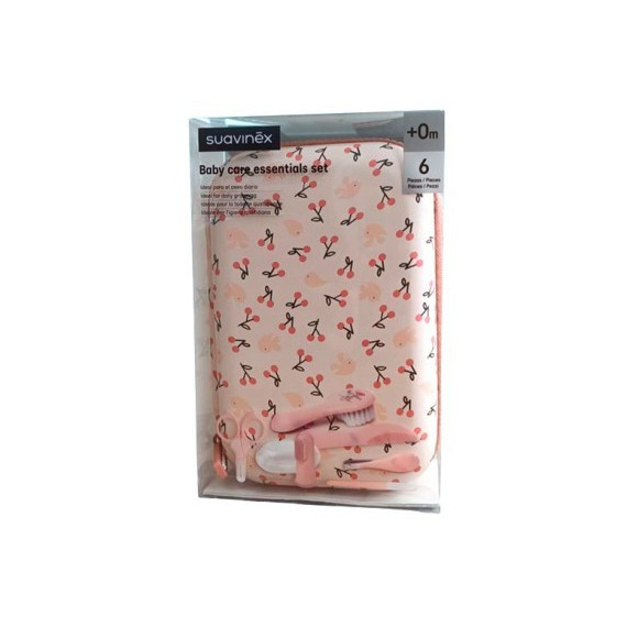 SUAVINEX Set Manicura Rosa (cepillo y Peine+tijera+cortauñas+lima+ Cepillo Dental)