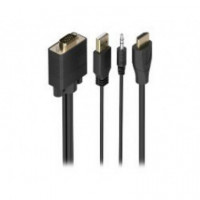 Conversor AISENS HDMI a Vga+audio+usb 1.5M Negro (A122-1014)