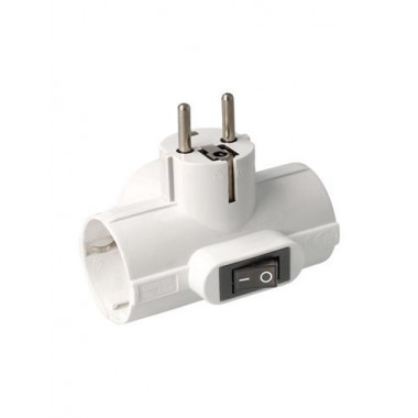 NIMO Adaptador Red 3 Tomas Con Interruptor Blanca MEL105