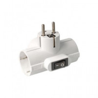 NIMO Adaptador Red 3 Tomas con Interruptor Blanca MEL105