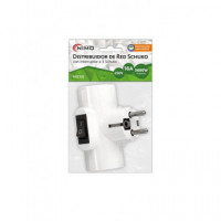 NIMO Adaptador Red 3 Tomas con Interruptor Blanca MEL105