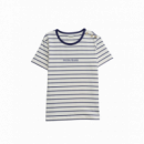 Camisetas Mujer Camiseta SALSA JEANS Rayas Branding Azul