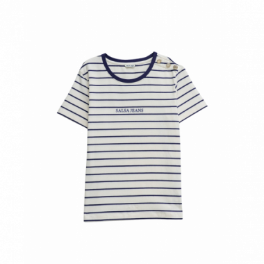 Camisetas Mujer Camiseta SALSA JEANS Rayas Branding Azul