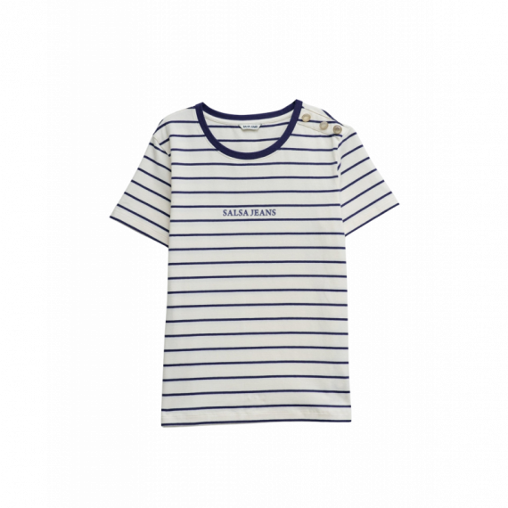 Camisetas Mujer Camiseta SALSA JEANS Rayas Branding Azul