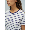 Camisetas Mujer Camiseta SALSA JEANS Rayas Branding Azul