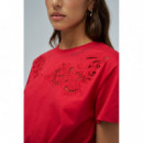 Camisetas Mujer Camiseta SALSA JEANS Nudo Frontal Rojo