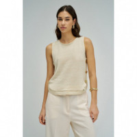 Camisetas Mujer Top SALSA JEANS Lurex Light Beige