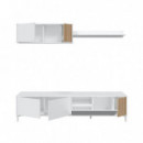 MÓDULO SALÓN TV 200X47X40CM BL. ARTIK/NATUR ETHNA MOMI