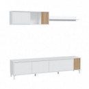 MÓDULO SALÓN TV 200X47X40CM BL. ARTIK/NATUR ETHNA MOMI