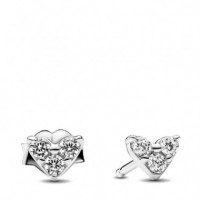 Pendientes de Botón Corazón y Triple Gema 293003C01  PANDORA