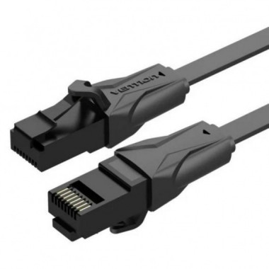 Cable de Red Ethernet Vention Plano Cat6 UTP 0.75m Negro