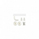 Barra de Ducha Esquinera HBS de Aluminio y PVC Epoxy 80x80cm Blanca