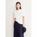 camisetas mujer Camiseta ARMEDANGELS Tarjaa Graphic White