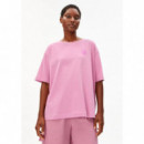 camisetas mujer Camiseta ARMEDANGELS Oversize Giannaa Difference Washed Berry