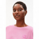 camisetas mujer Camiseta ARMEDANGELS Oversize Giannaa Difference Washed Berry