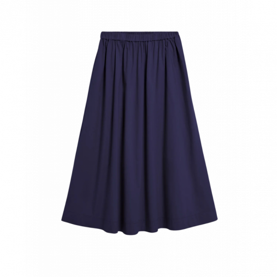 Falda ARMEDANGELS Poplin A-line MIDI Tinted Navy