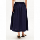Falda ARMEDANGELS Poplin A-line MIDI Tinted Navy