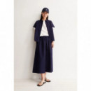 Falda ARMEDANGELS Poplin A-line MIDI Tinted Navy