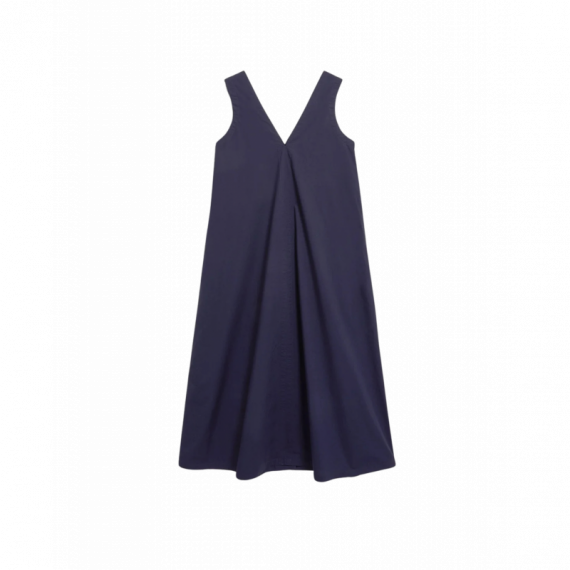 Vestidos Vestido ARMEDANGELS Poplin Maxi Cuello Pico Tinted Navy