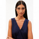 Vestidos Vestido ARMEDANGELS Poplin Maxi Cuello Pico Tinted Navy