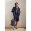 Bermudas ARMEDANGELS Cotton Lino Tinted Navy