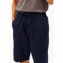Bermudas ARMEDANGELS Cotton Lino Tinted Navy