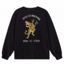 Camisetas Hombre Camiseta DEUS EX MACHINA Roar Damaged Dyed Black