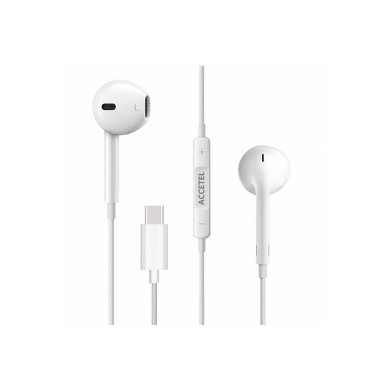 ACCETEL Auricular Estereo Con Cable TIpo C EP1917 Blanco