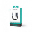 JOYROOM Cable Adaptador Tipo C/M a 2x Tipo C Audio y Carga 60W SY-C03