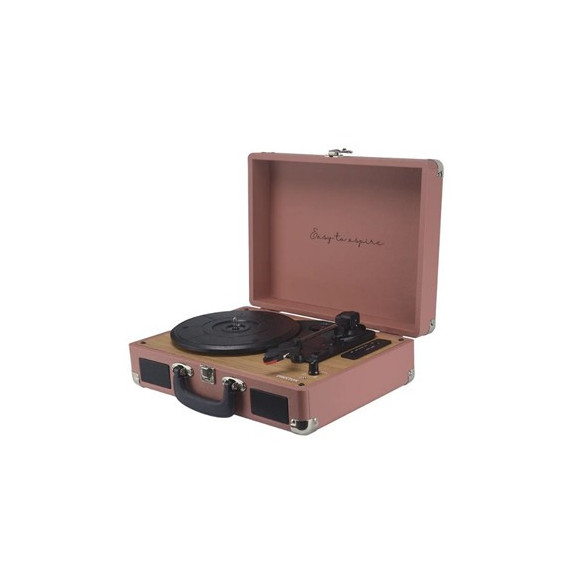 PRIXTON Tocadisco Grabador VC400 Moka Bluetooth,usb,radio FM,5W X2 Conversion a MP3 por USB