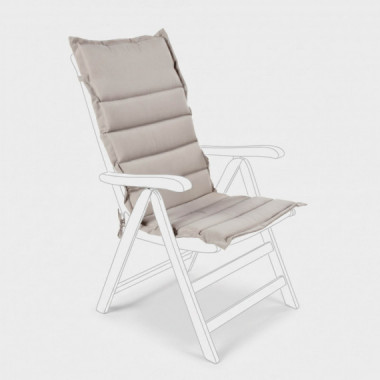 Coj&iacute;n para silla exterior respaldo alto color beige impermeable TERRAZZA COLLECTION&reg;