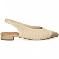 sin Talon Mil Rayas Beige+crema  MISS ELASTIC