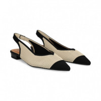 sin Talon Mil Rayas Negro+crema  MISS ELASTIC