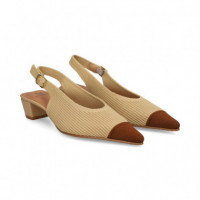 sin Talon Mil Rayas Marron+camel  MISS ELASTIC