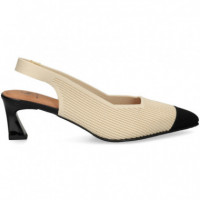 sin Talon Mil Rayas Negro+crema  MISS ELASTIC