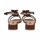 Sandalia Bebe Lazos Strass Marron  BIBI LOU