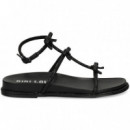 Sandalia Bebe Lazos Strass Negro  BIBI LOU