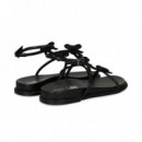 Sandalia Bebe Lazos Strass Negro  BIBI LOU