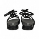 Sandalia Bebe Lazos Strass Negro  BIBI LOU
