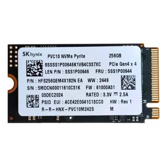 Disco Duro SSD Hynix PVC10 256GB M.2 NVMe (Formato 2242)