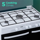 SVAN SKGW5901PB Cocina Gas Butano 90CM Placa de Gas 5 Blanca