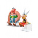 Figuras Asterix y Obelix Sentados 12CM  PLASTOY